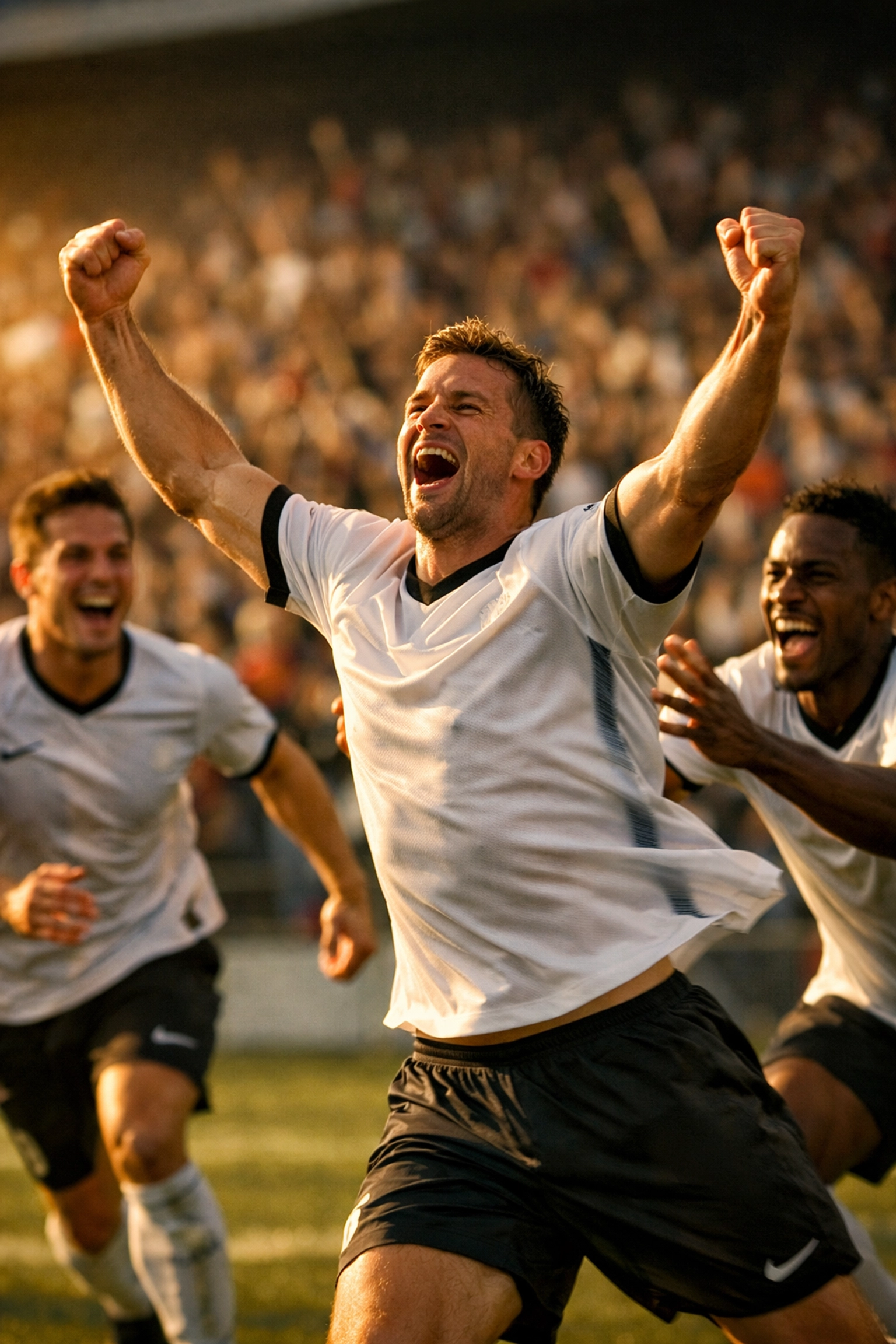 Goal celebration during Hamburg SV vs FC Bayern München Nord-Süd-Gipfel rivalry match
