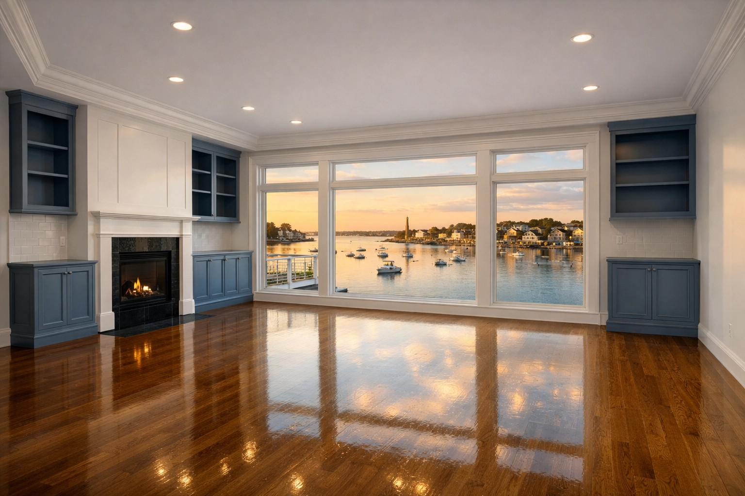 Spotless Marblehead waterfront home prepared with professional move-in eco-friendly deep cleaning.