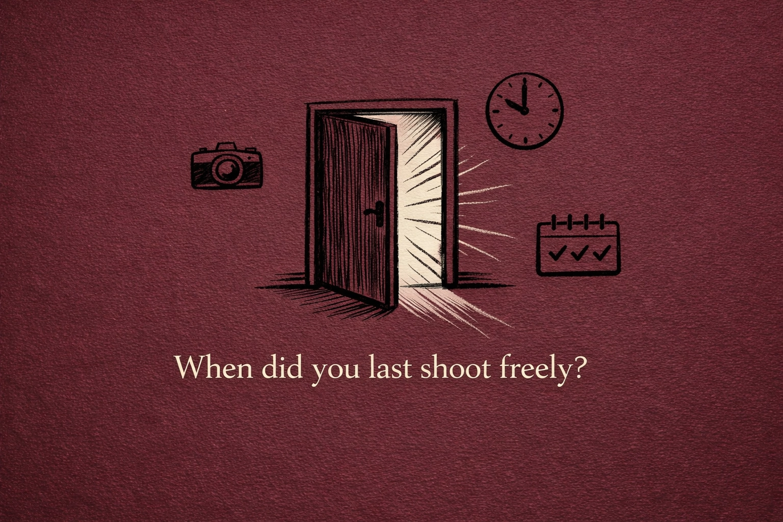 Studio membership creative freedom concept with camera and unlimited shooting access