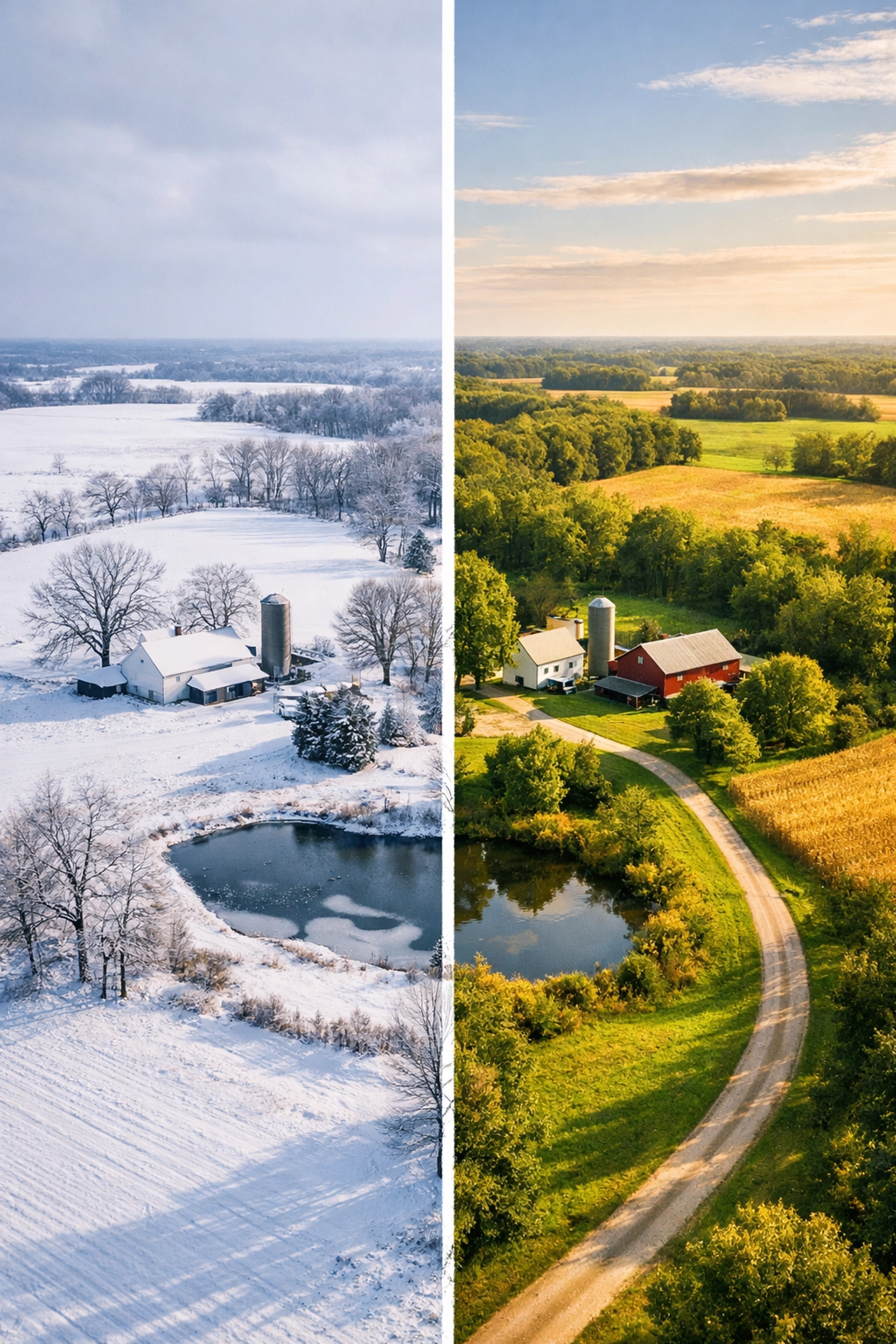 Indiana land through seasons showing ongoing property holding costs