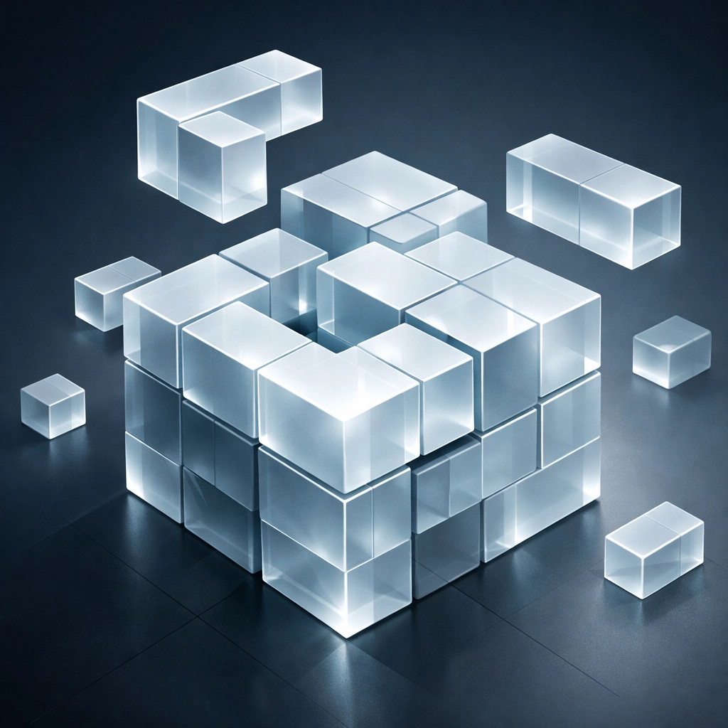 Interlocking structures representing the seamless integration of a business into a national franchise network.