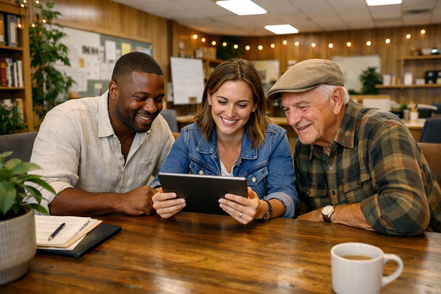 Faith leaders collaborating on international faith-based initiatives and community development.