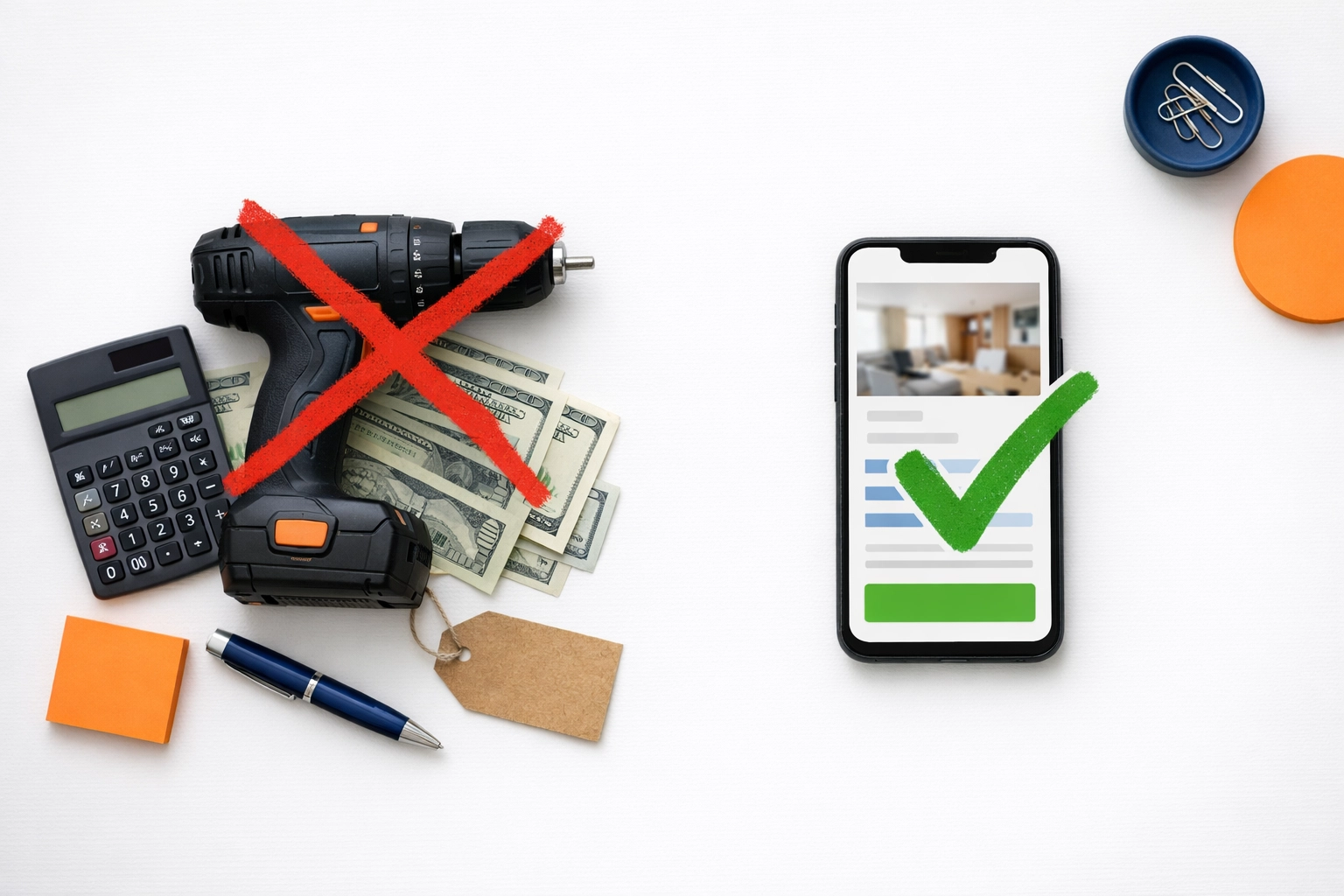 Cost comparison showing savings of renting tools versus buying unused equipment
