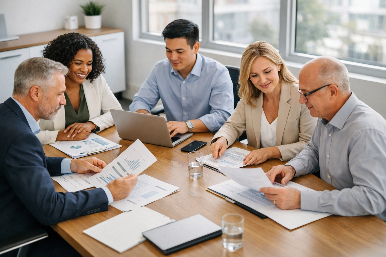 Tax professionals collaborating on service bureau operations during peak season