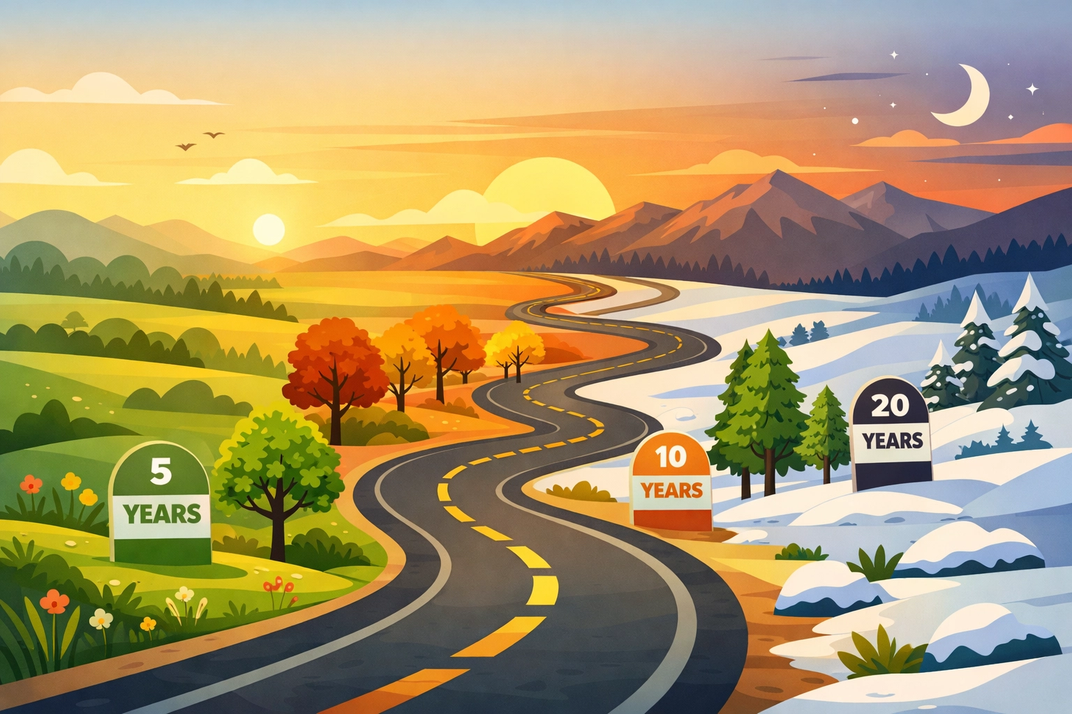 Long-term investment journey showing multi-year capital commitment milestones