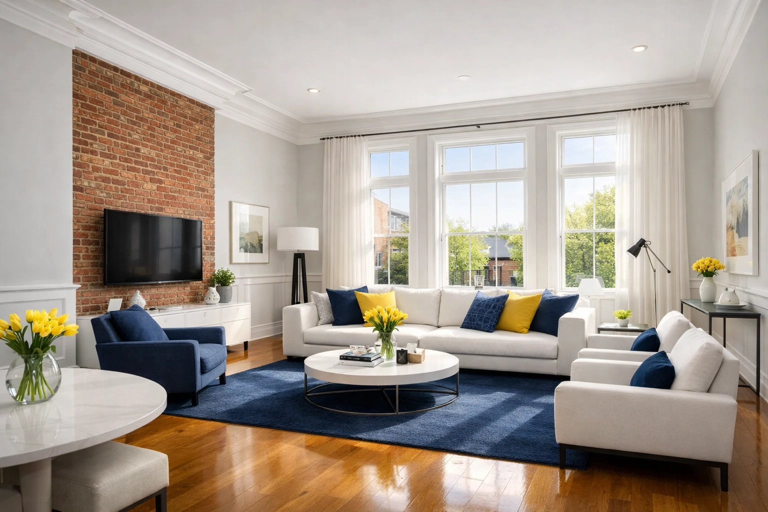 Sunlit clean living room illustrating a fresh reset through professional Apartment Cleaning Massachusetts.