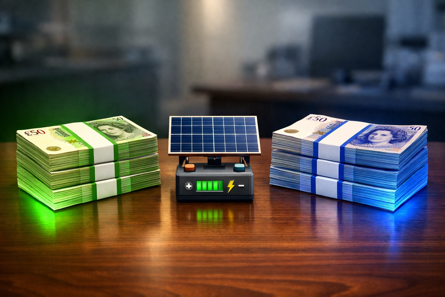 50-50 grant funding split for solar panel and battery storage investment