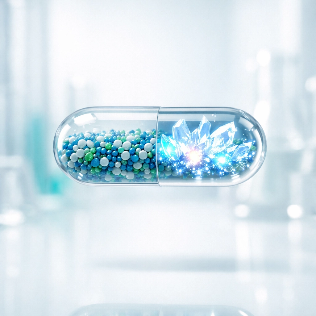 A high-quality probiotic supplement capsule featuring precision-engineered bacterial strains.