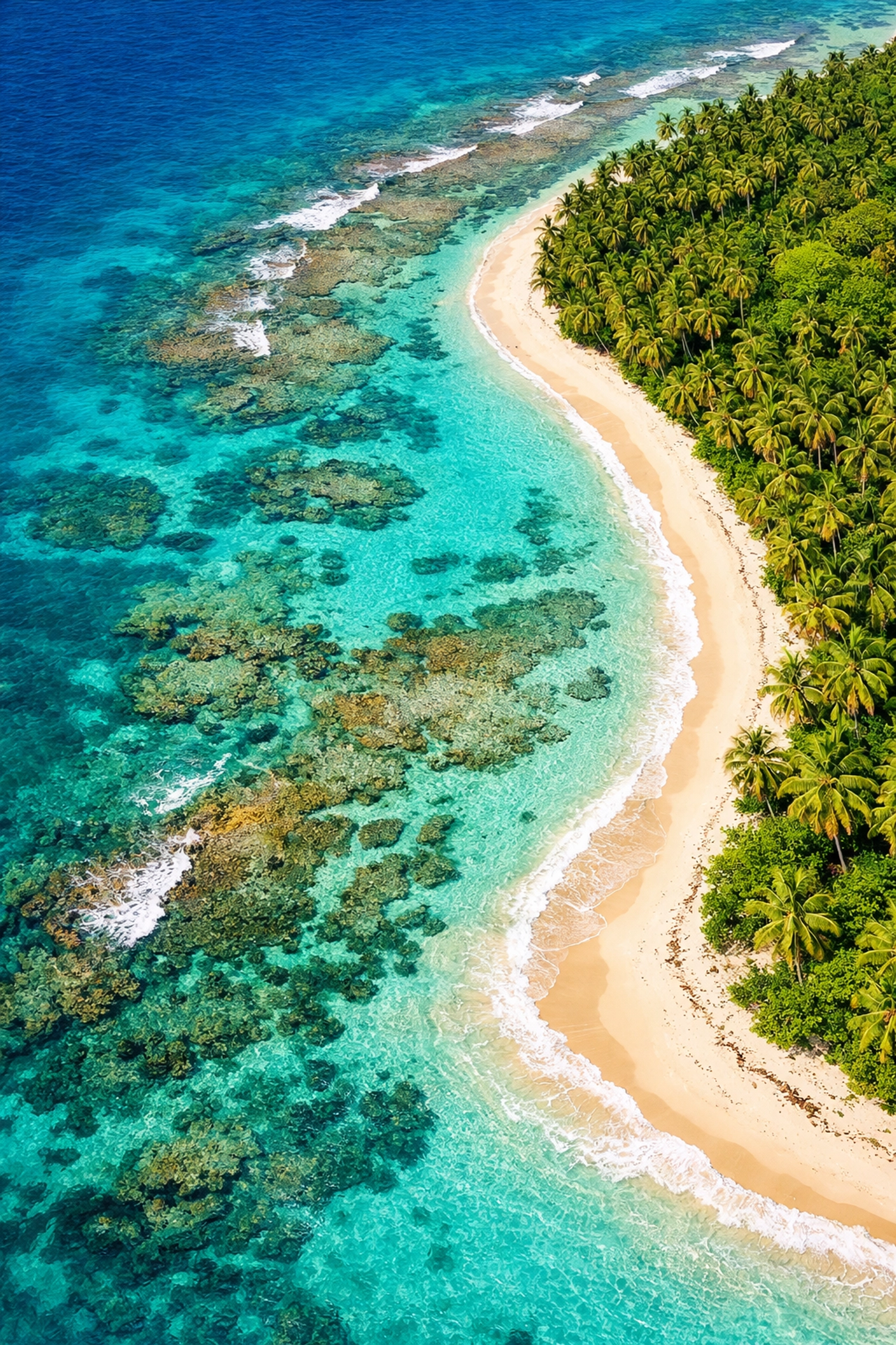 Aerial drone view of turquoise water and beaches in the Dominican Republic, a top global photography location.