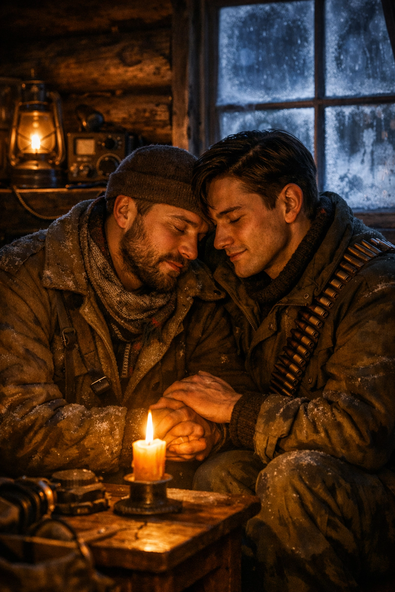 Gay resistance fighters share intimate moment in Norwegian mountain cabin WWII