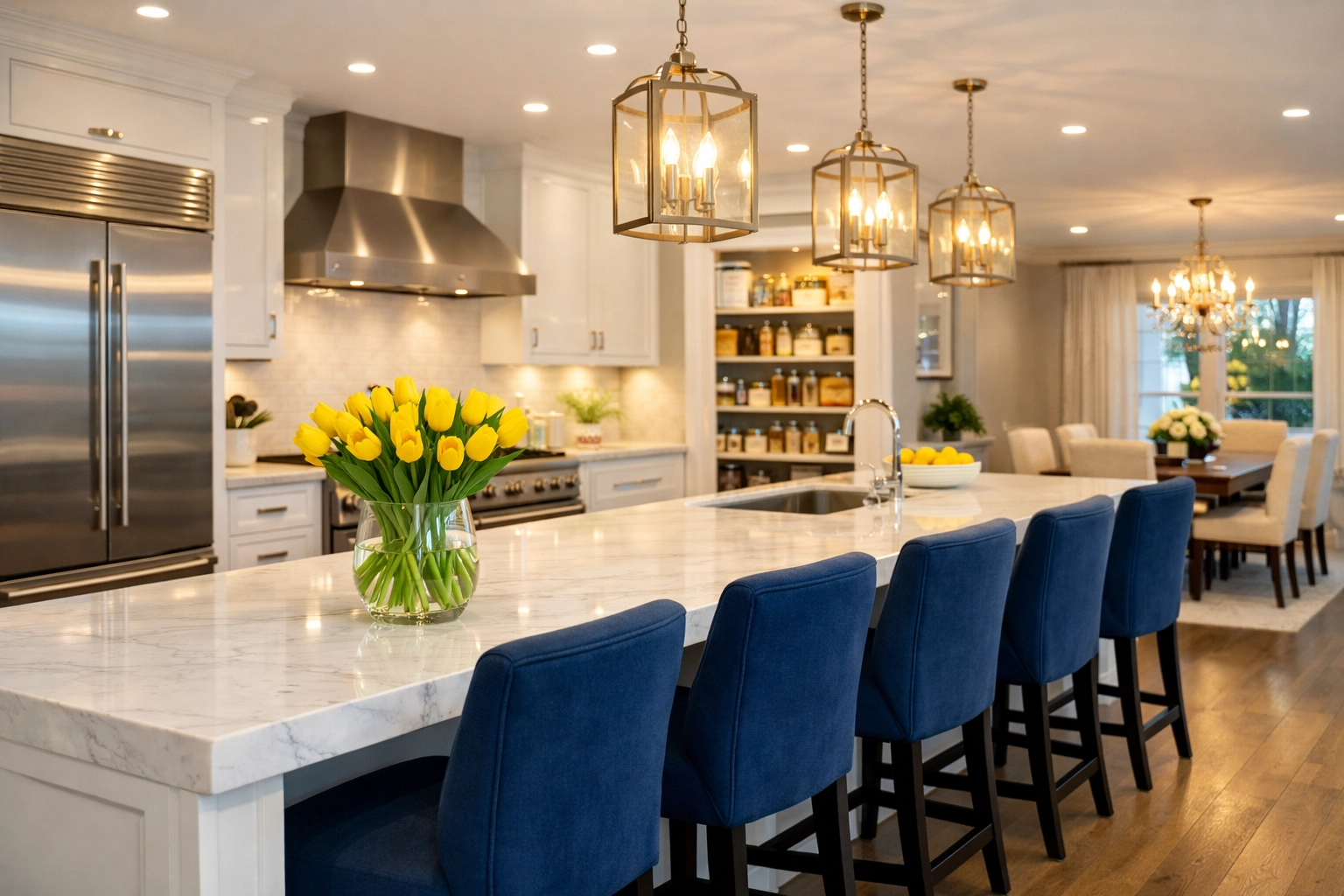 Impeccable modern kitchen in Hudson, perfect for a stress-free bi-weekly house cleaning schedule.