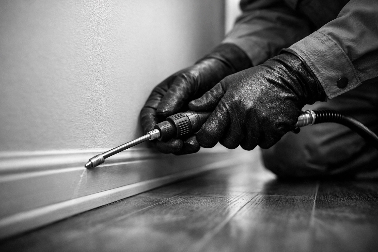 Professional pest control treatment application showing expertise and quality service delivery