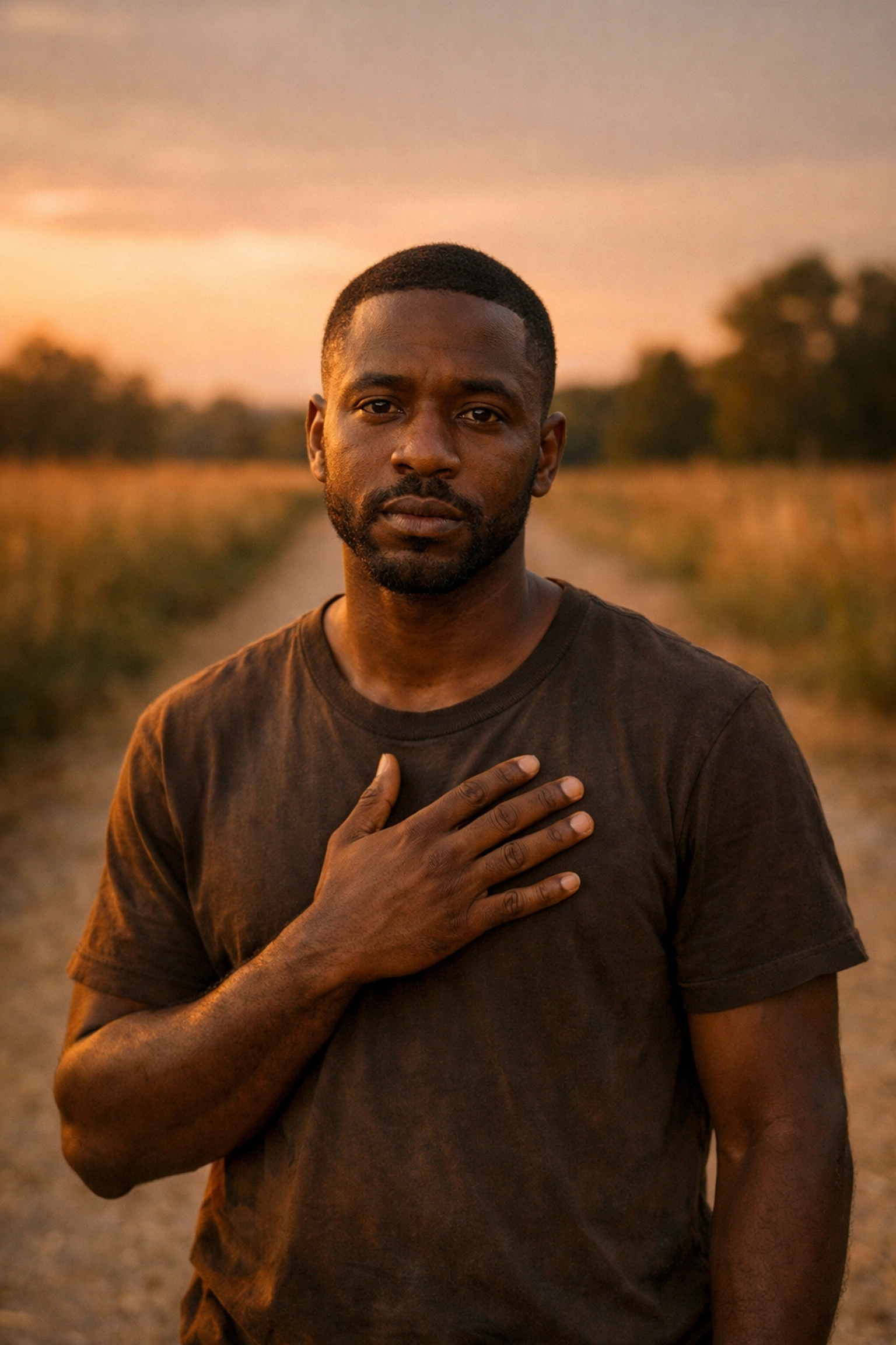 Black man practicing emotional vulnerability and openness during healing journey