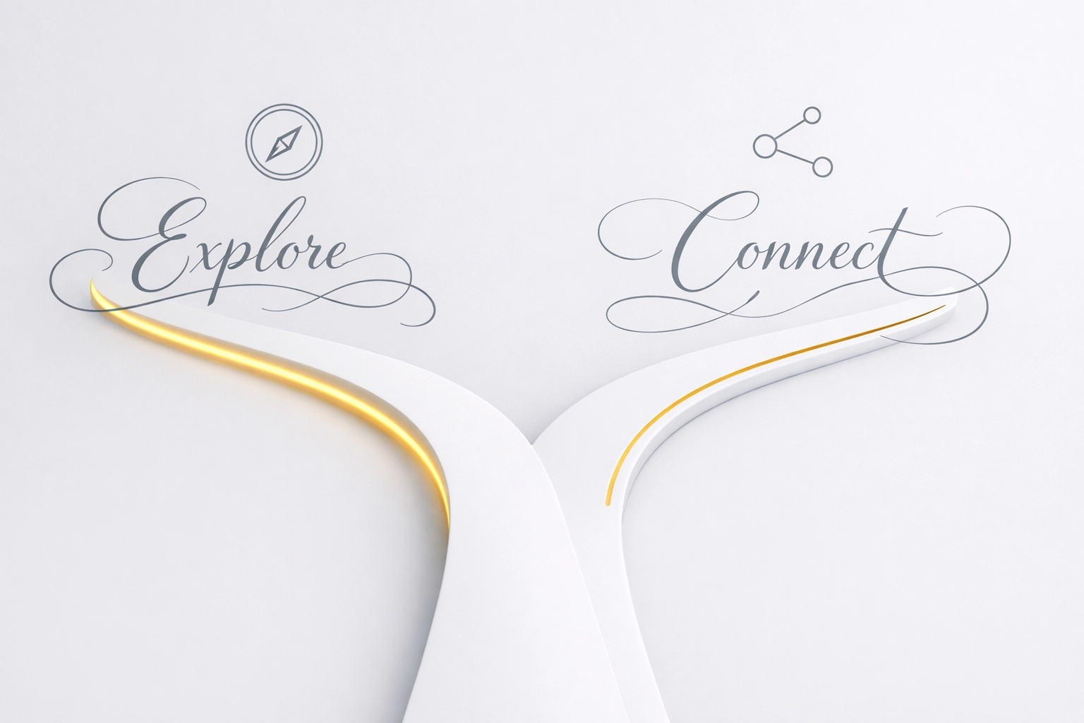 Minimalist pathways visualizing the divergence between Google and Bing search engines for AI indexing.