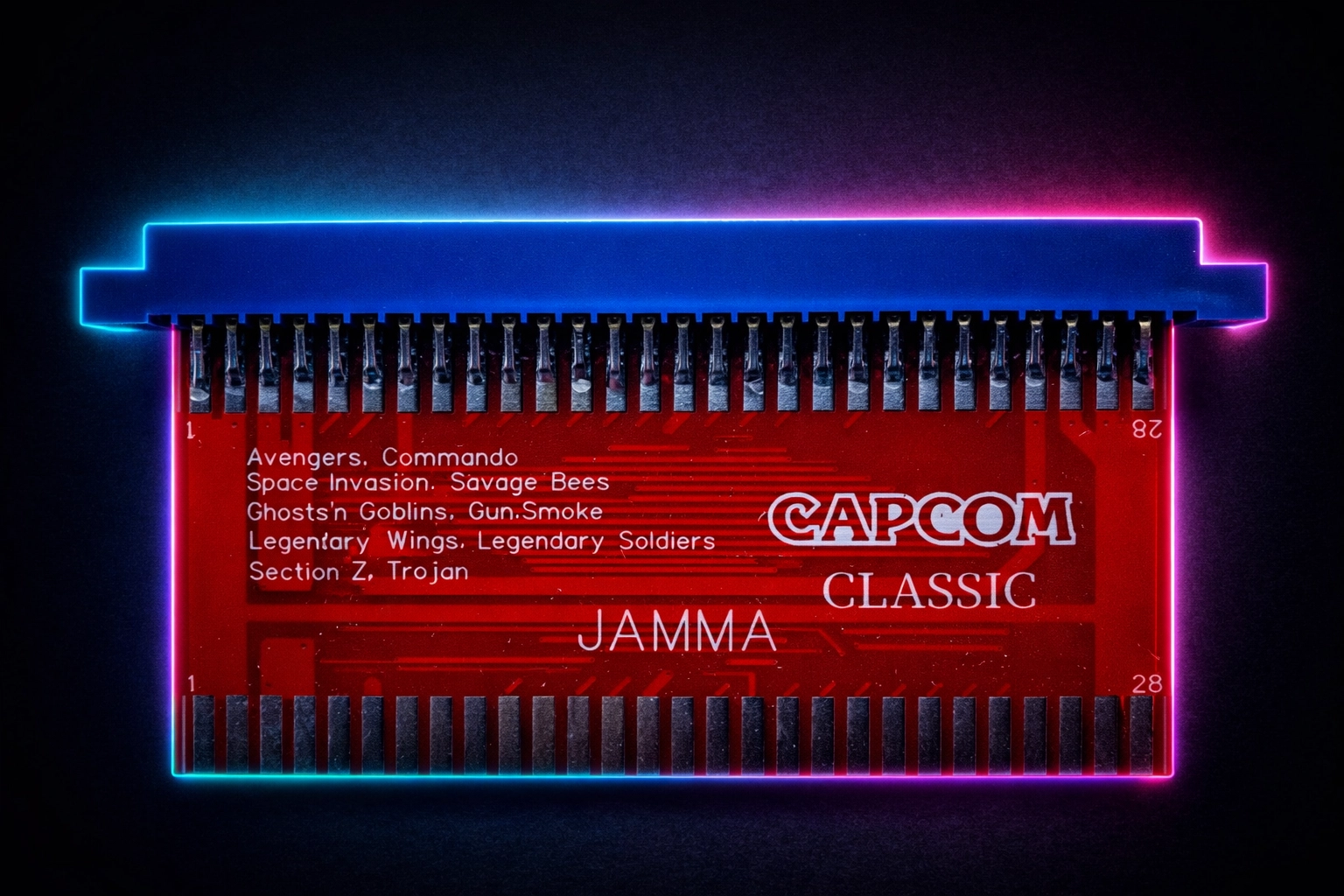 Classic Capcom JAMMA adapter (enhanced product photo).