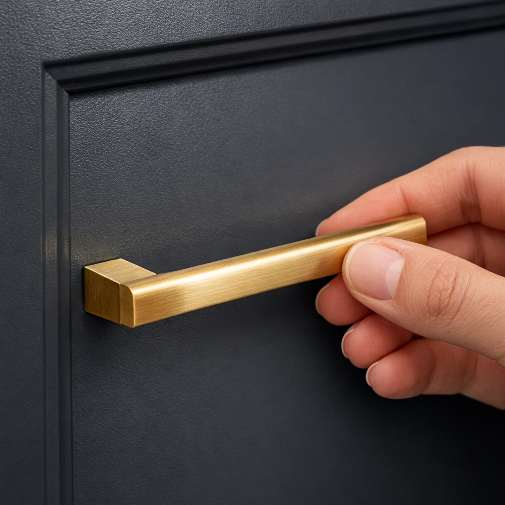 Flawless charcoal kitchen cabinet refinishing by professional painters in Austin TX.