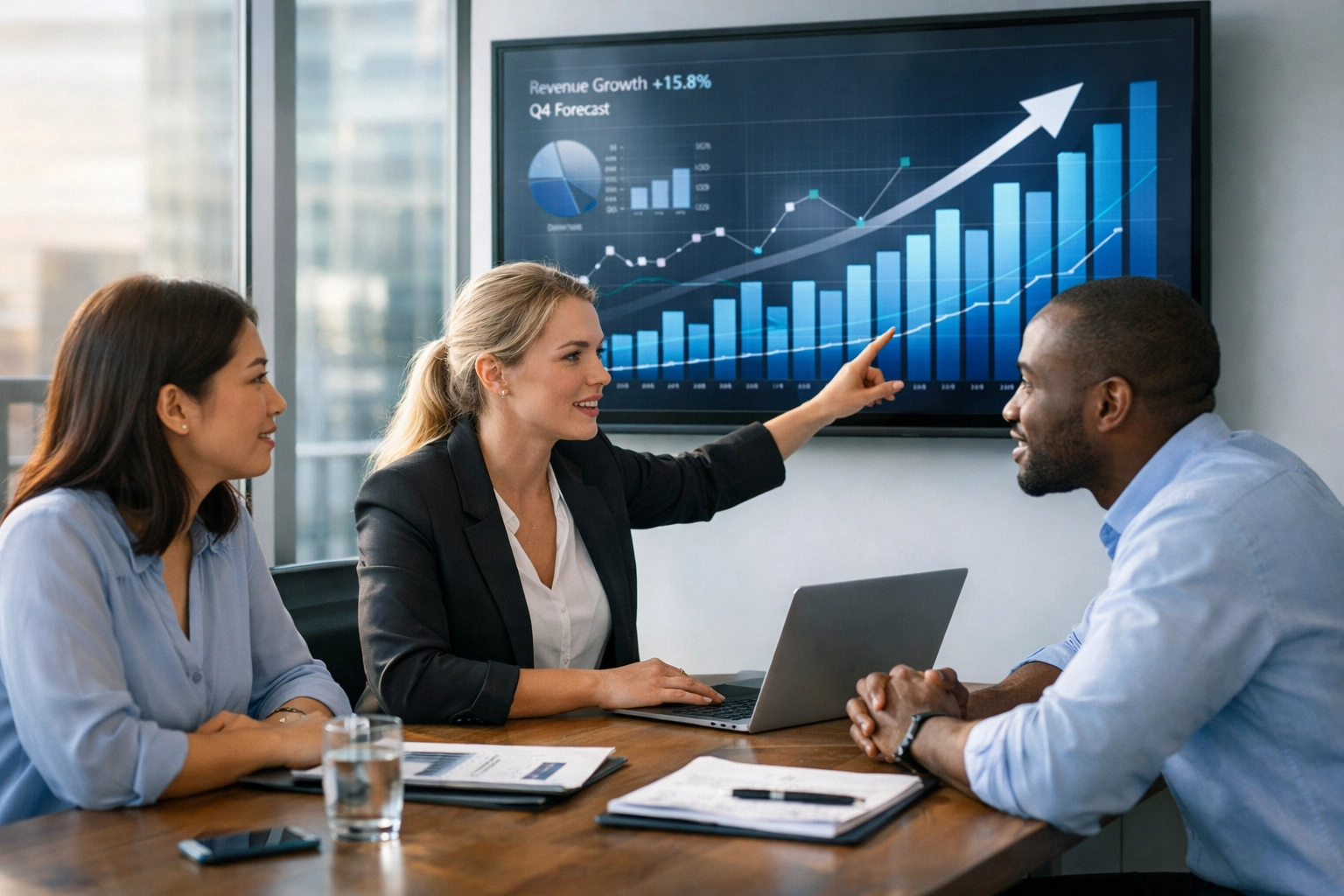 ServiceNow implementation partner team analyzing data to maximize enterprise ROI and bottom line impact.