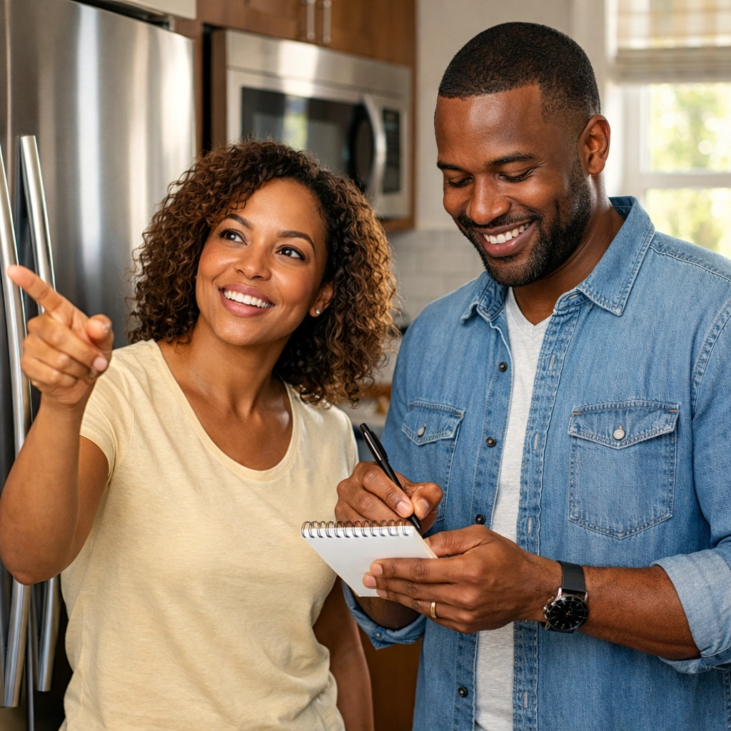 Couple listing essential appliances to calculate whole house generator power needs