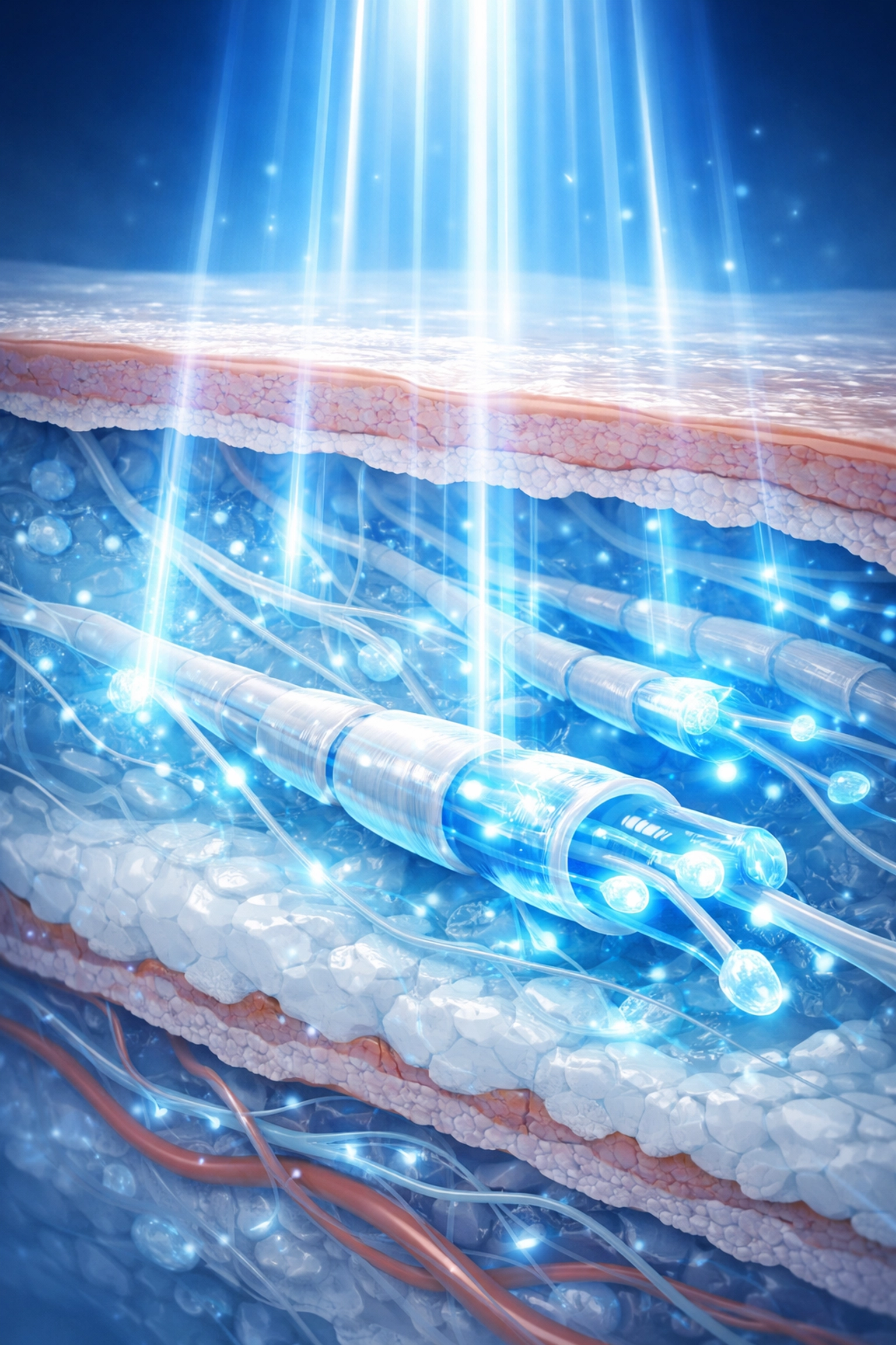 Laser therapy penetrating tissue to repair damaged nerves in peripheral neuropathy treatment