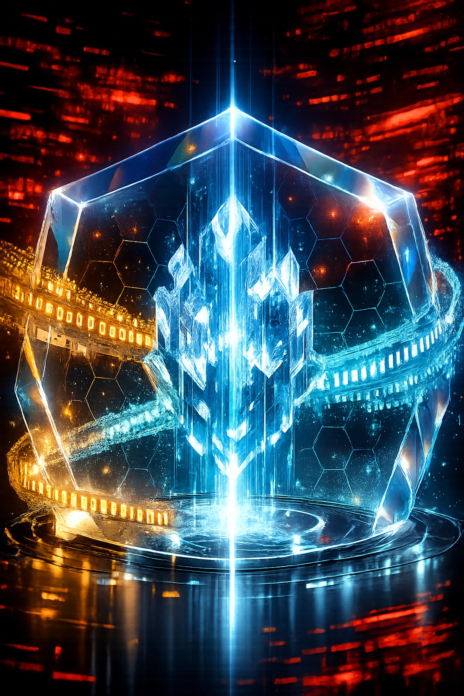 Symbolische Darstellung für Datensicherheit und Compliance bei der Einführung von KI-Systemen im KMU.