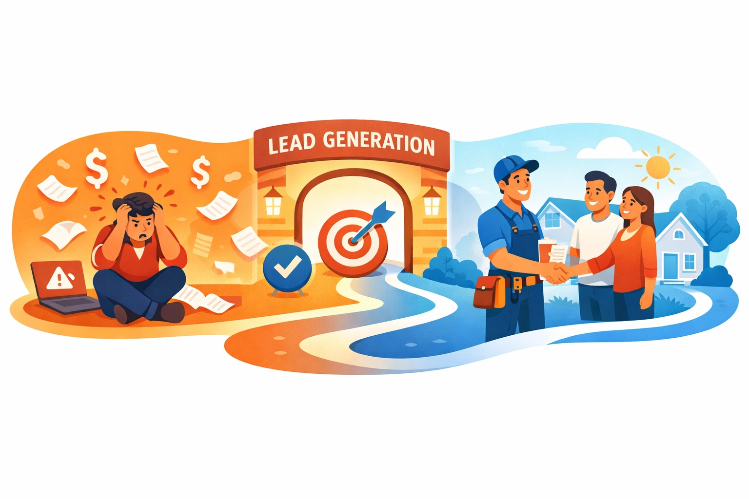 Contractor lead generation journey from costly advertising to successful homeowner connection