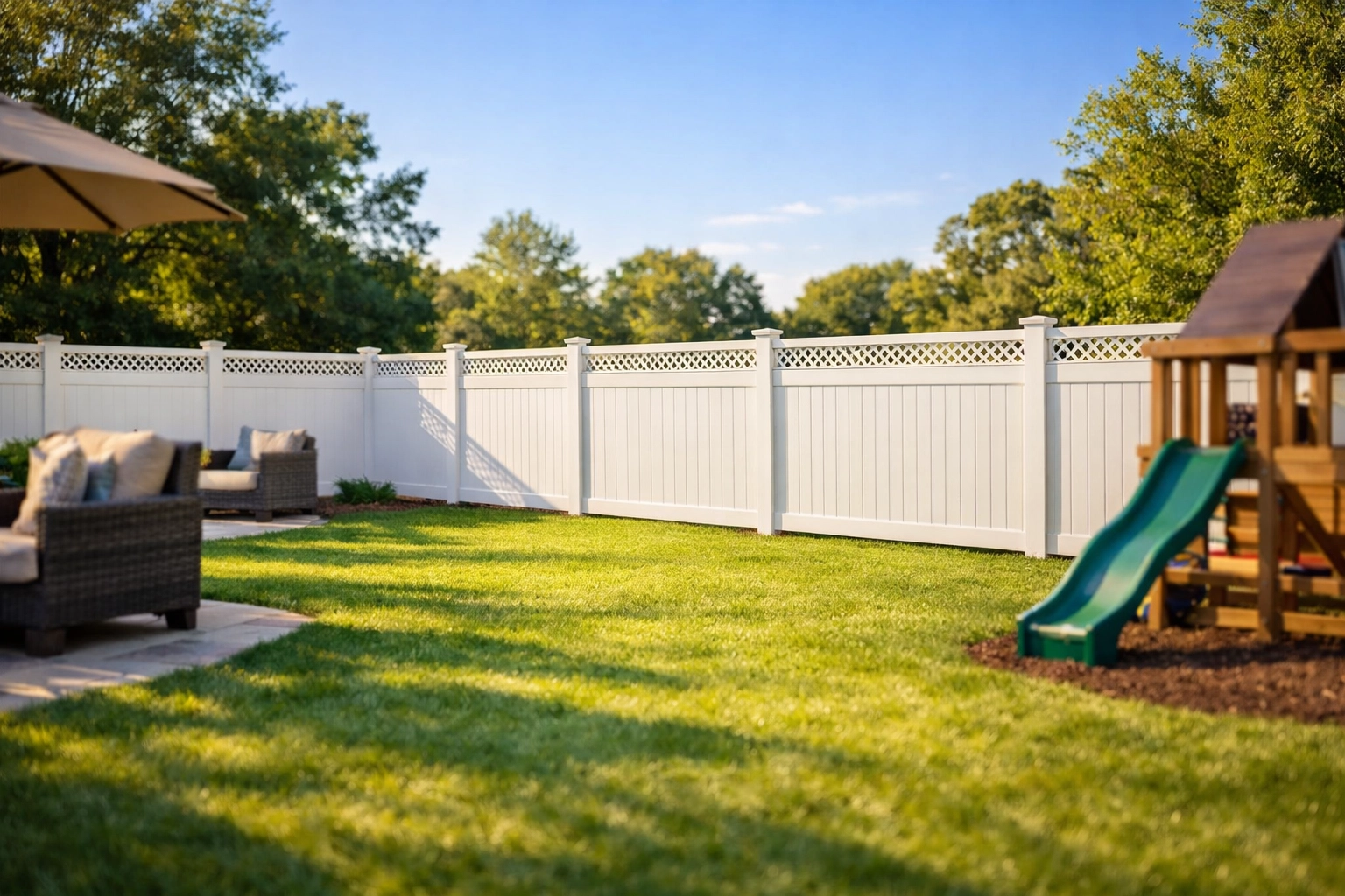 Completed fence installation transforming Knoxville Tennessee backyard space