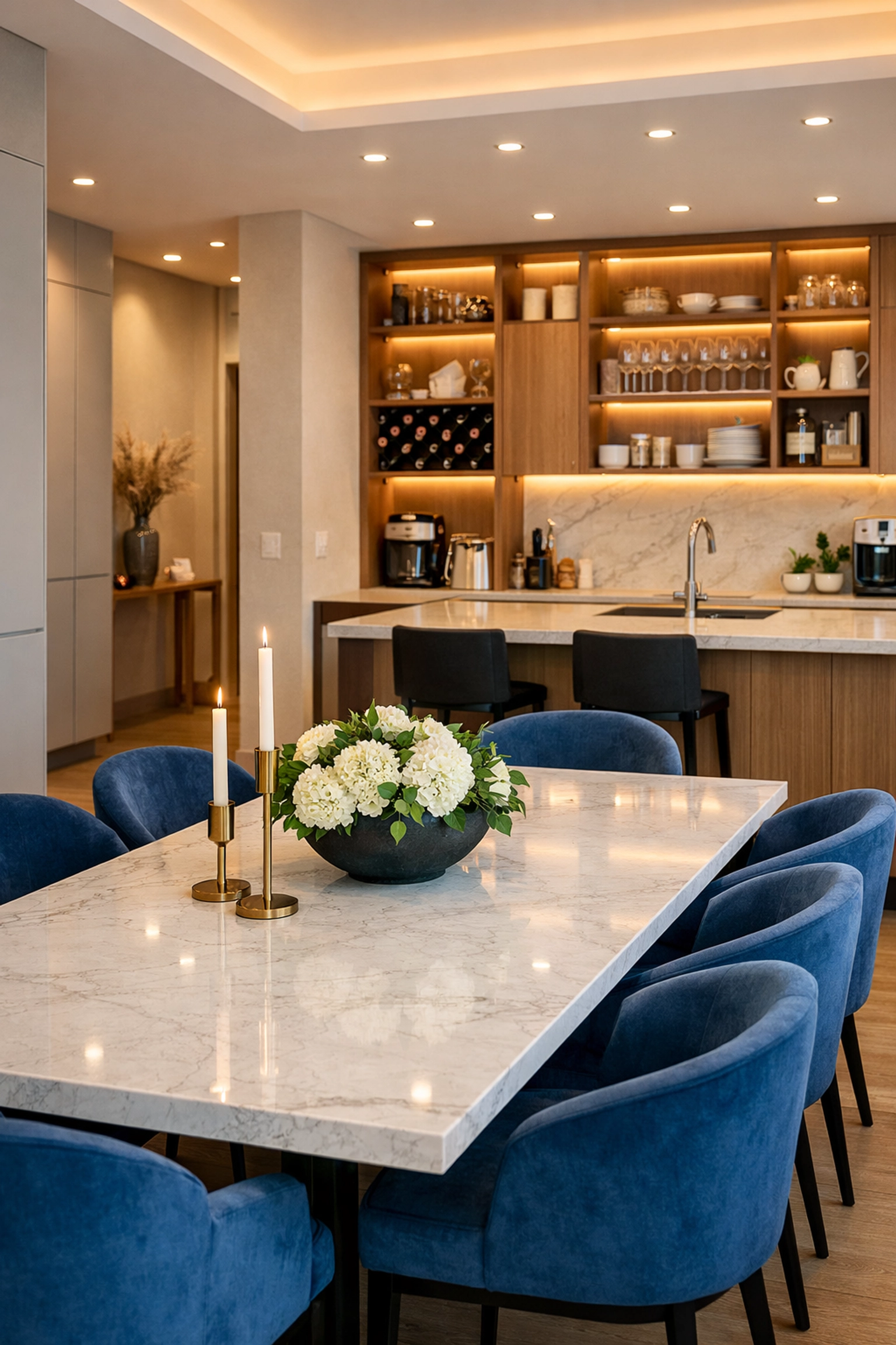 Professionally cleaned and organized apartment dining area in Leominster showing spotless surfaces.