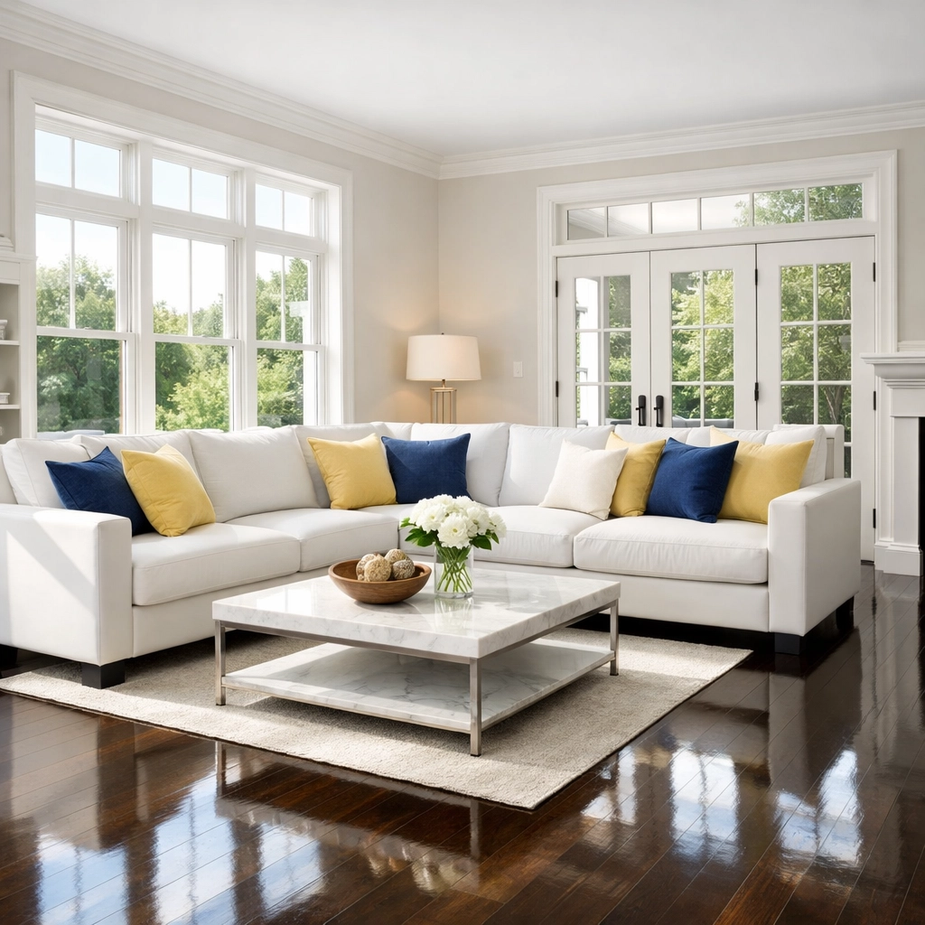 Professional weekly house cleaning Southborough keeps luxury living rooms spotless and dust-free.