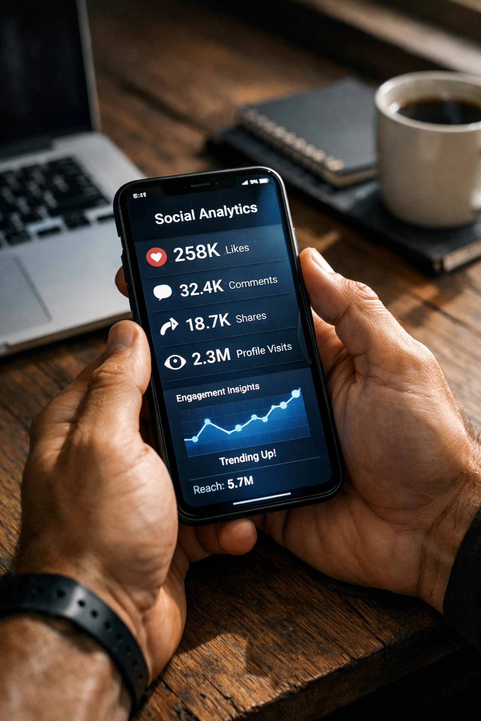 Athlete reviewing social media engagement metrics on smartphone for NIL success