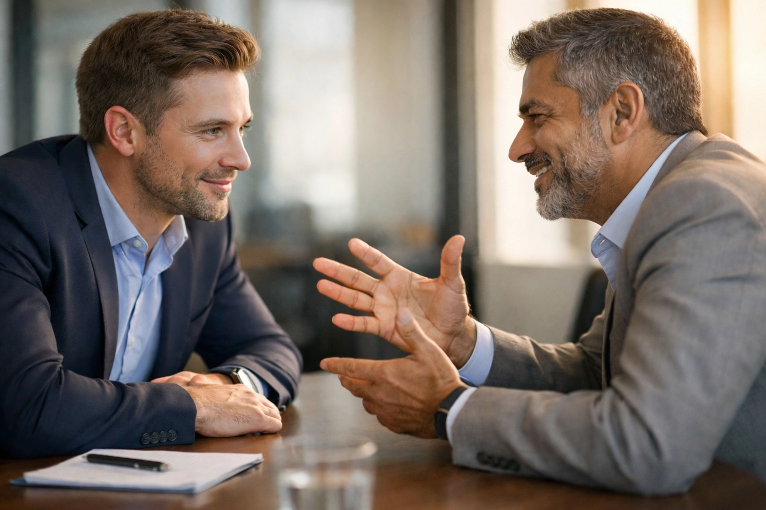 MSP sales professionals in engaged meeting discussing lead generation strategy