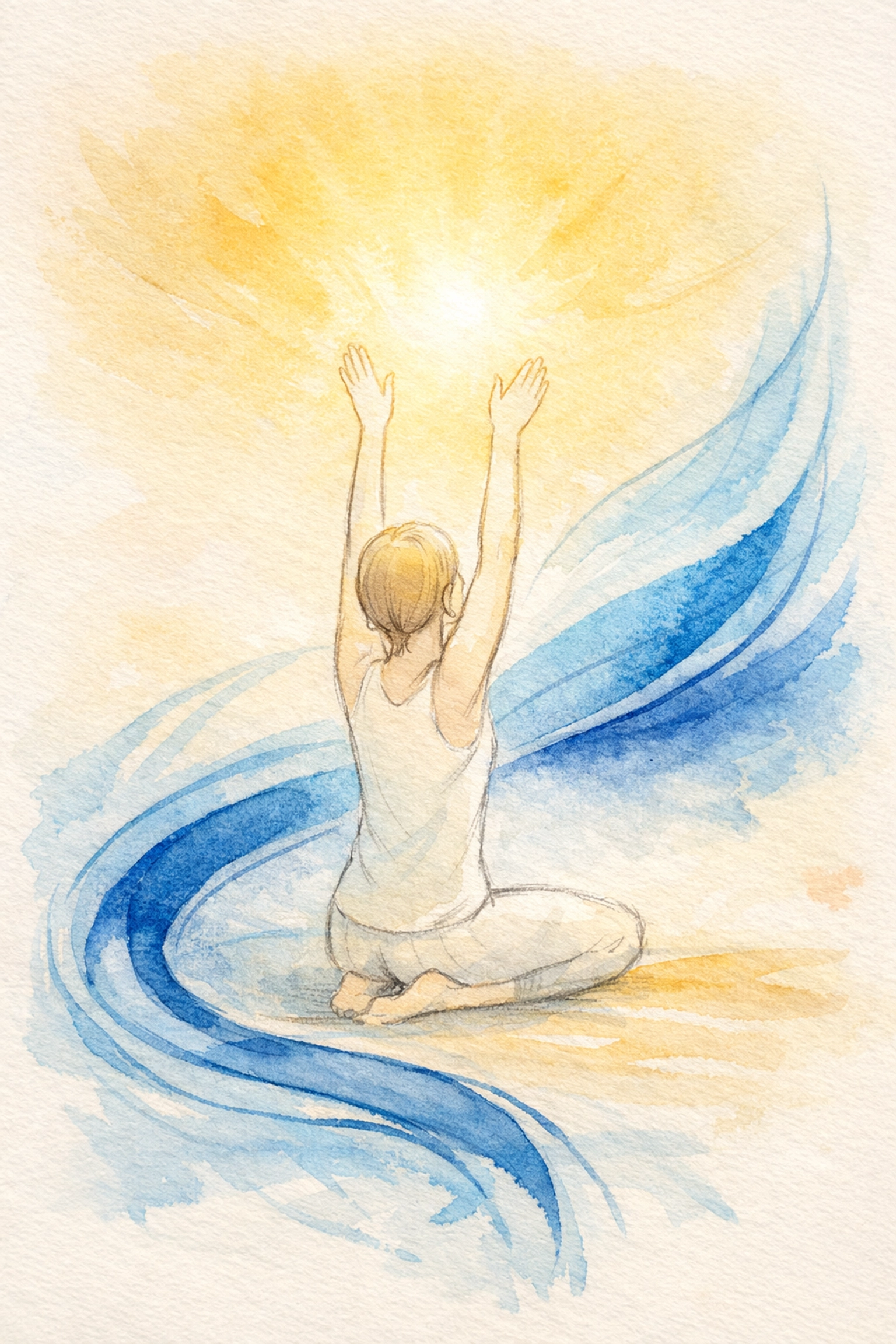 Person stretching in morning light showing intentional body movement for calm leadership