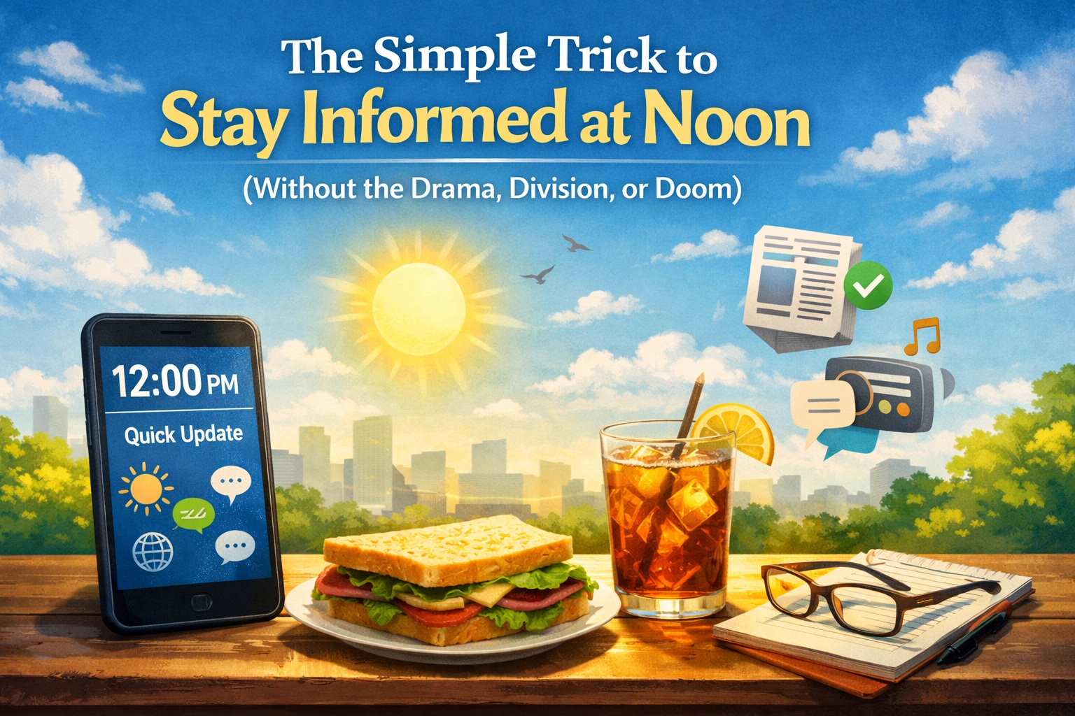 [HERO] The Simple Trick to Stay Informed at Noon (Without the Drama, Division, or Doom)