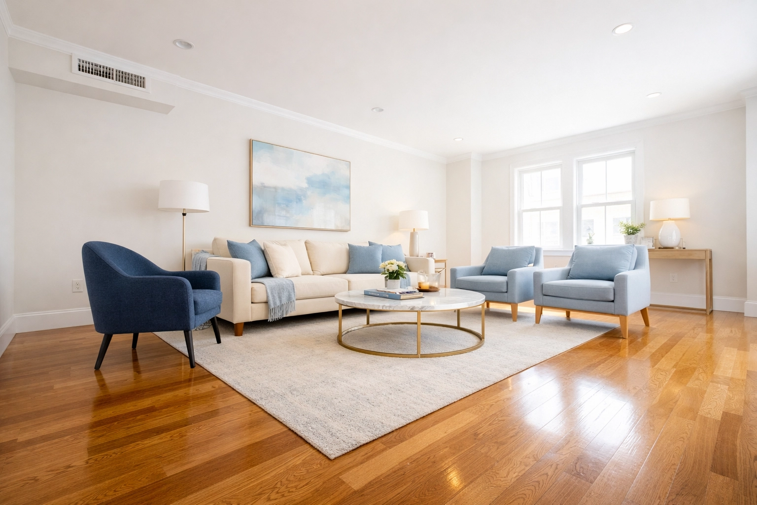 A pristine Boston home ready for move-in after professional post-construction cleaning and HVAC vent dusting.