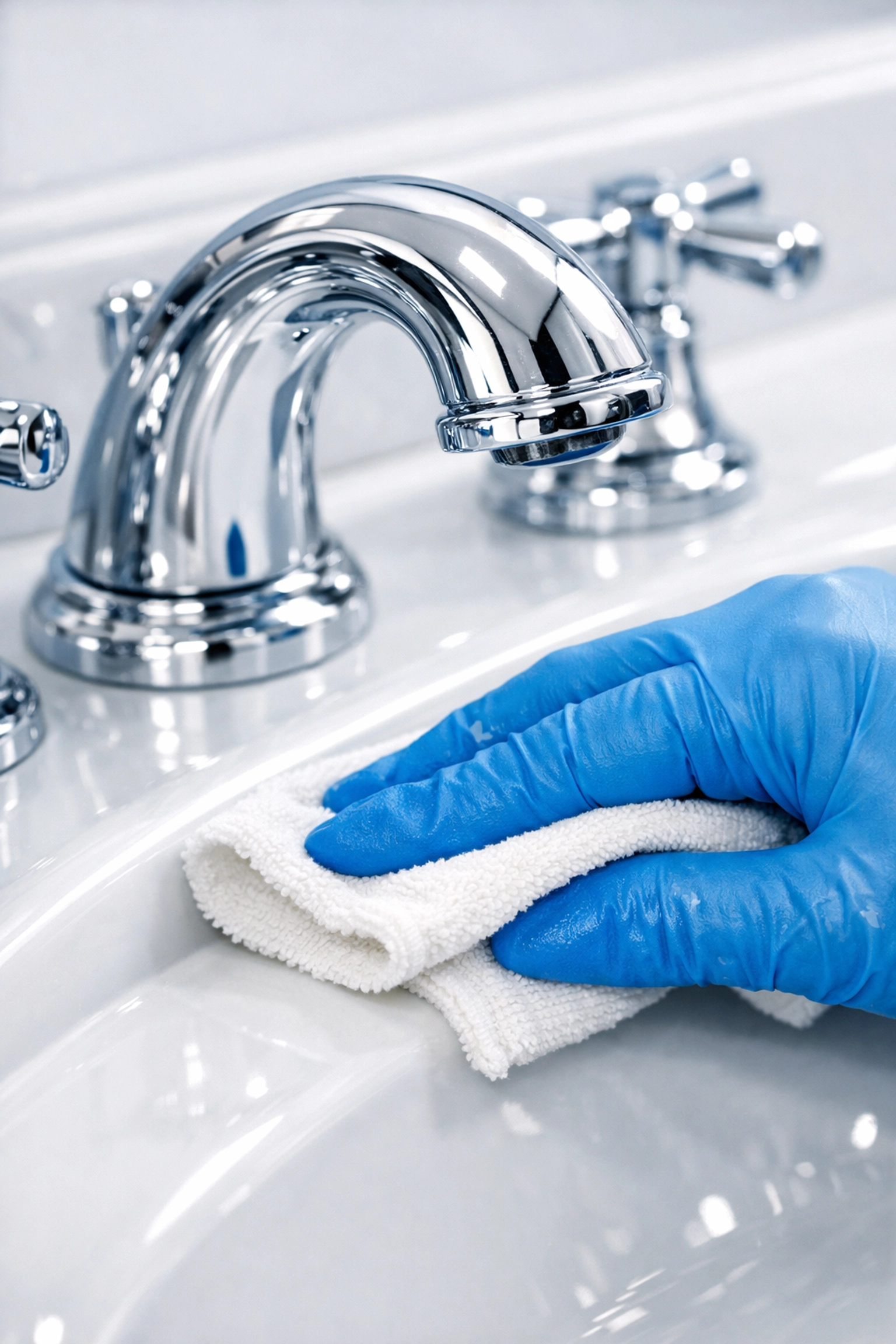 A spotless bathroom vanity and faucet following a deep Apartment Cleaning South Boston session for a local resident.