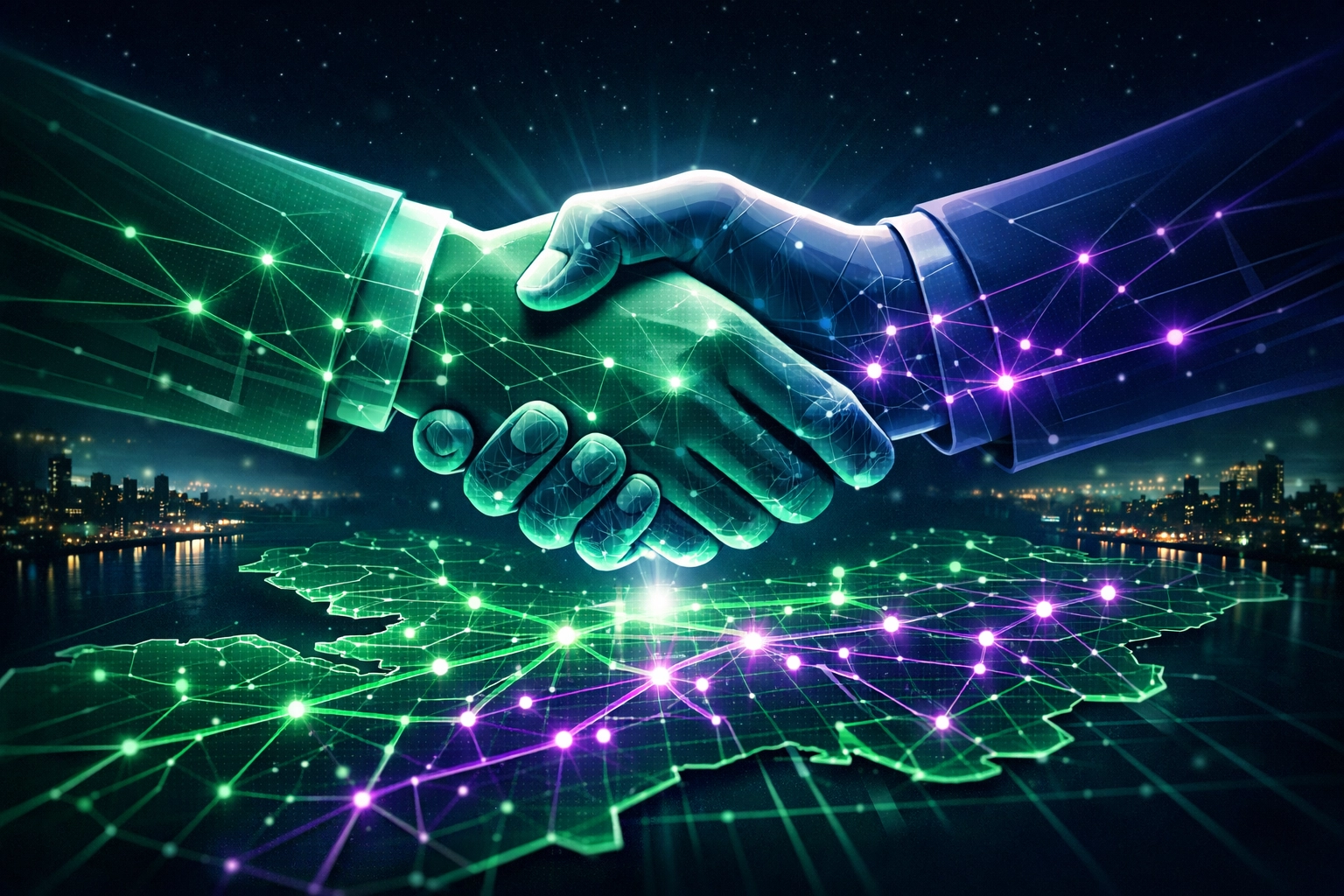 Handshake for a logistics recruitment agency and HGV agency in Liverpool and Manchester.