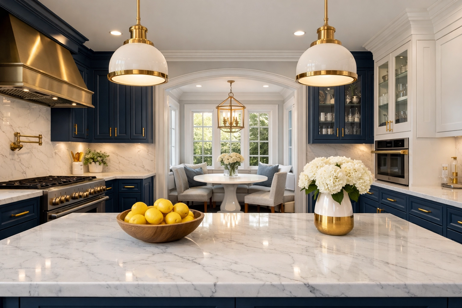 Pristine white marble kitchen in a Wellesley estate showcasing 128 Belt Cluster Strike professional cleaning.
