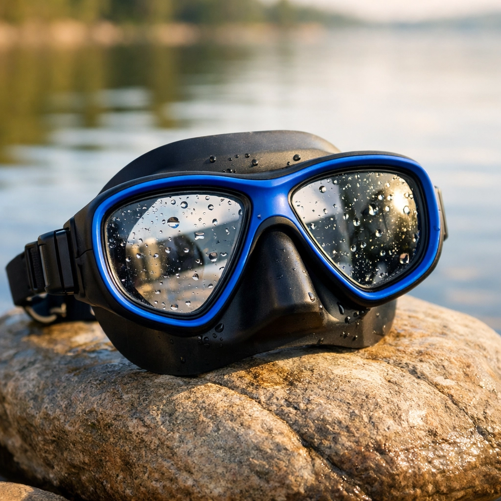 Perfekt sitzende Tauchmaske am See - eigene Ausrüstung für optimalen Komfort