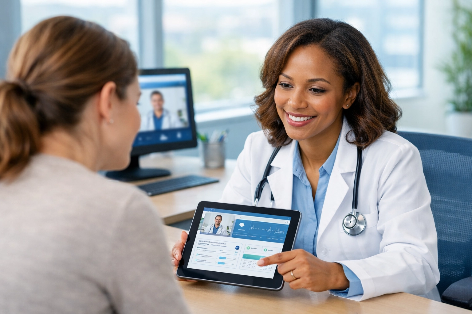 Healthcare provider discussing Wegovy substitute options with patient in telehealth visit