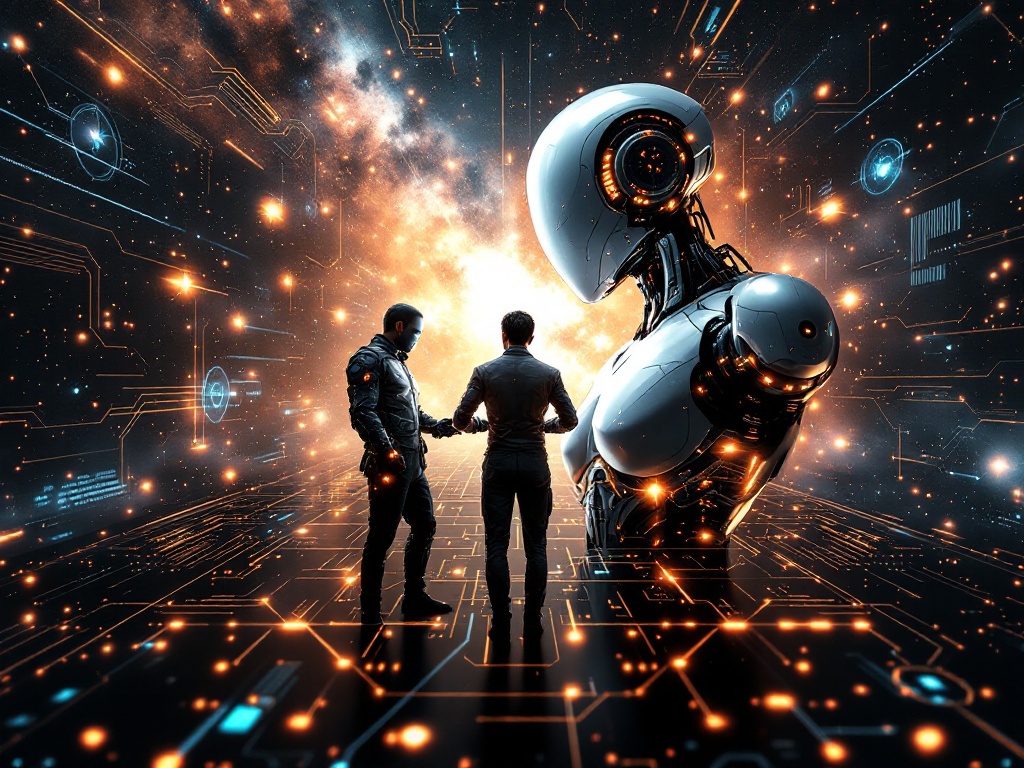 AI marketing brain building complex, high-authority digital content networks.