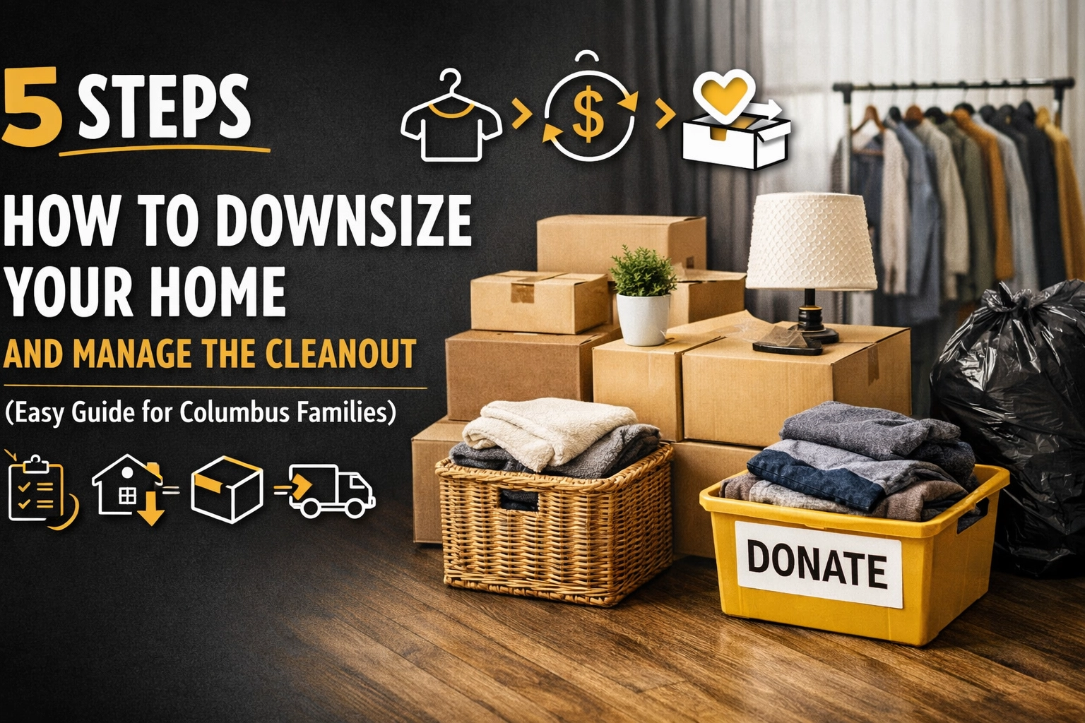 [HERO] 5 Steps How to Downsize Your Home and Manage the Cleanout (Easy Guide for Columbus Families)