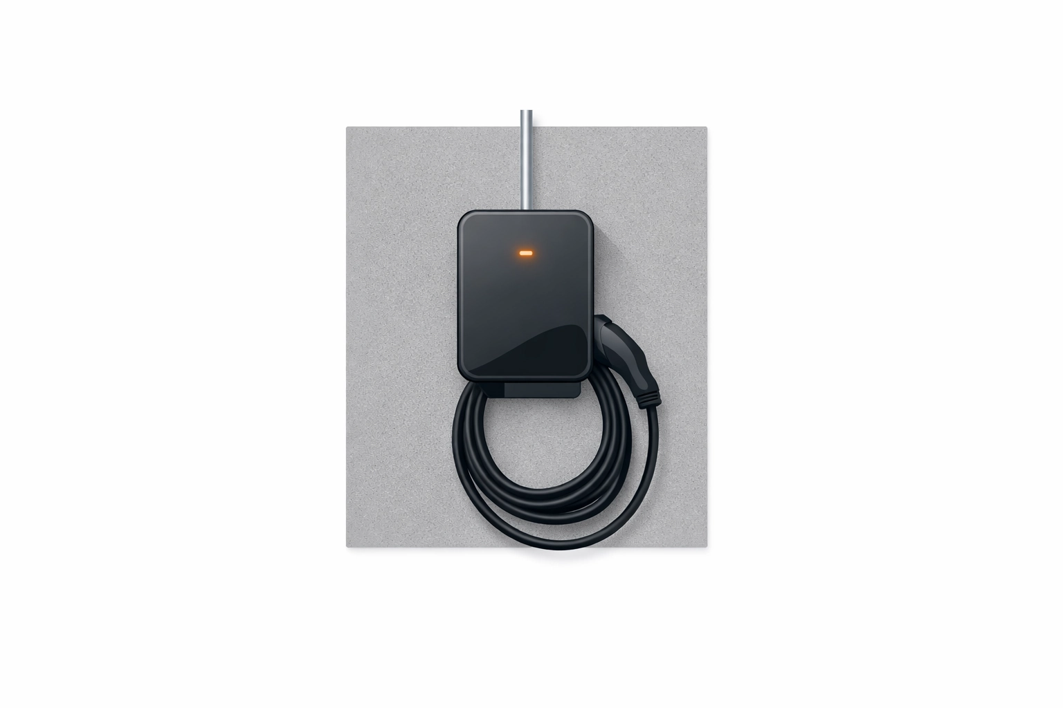 Professionell montierte Wallbox mit Typ-2-Ladekabel für sicheres Laden zu Hause.