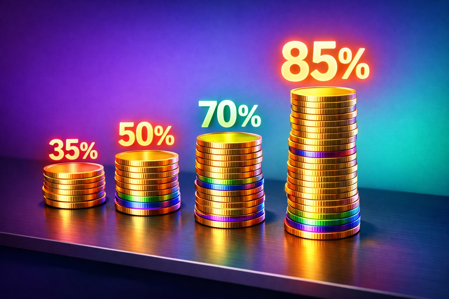 Royalty comparison showing 85% author earnings versus standard 35-70% publishing rates