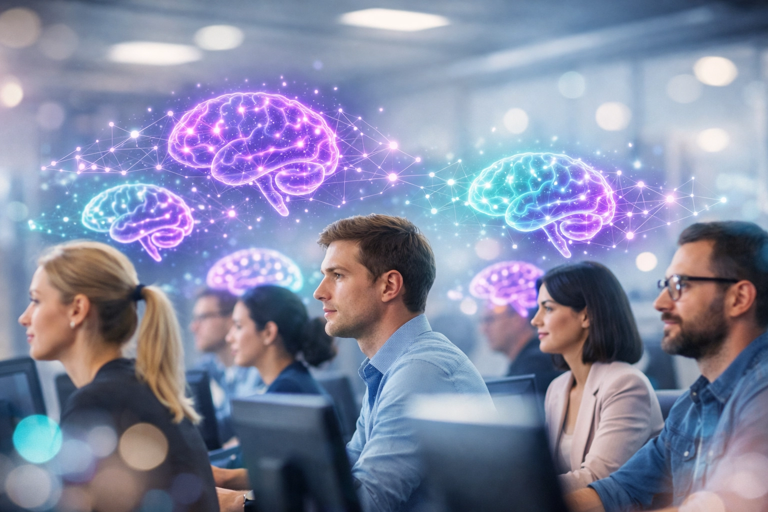 Mitarbeiter bei einer Schulung zur Erfüllung der EU AI Act Schulungspflicht