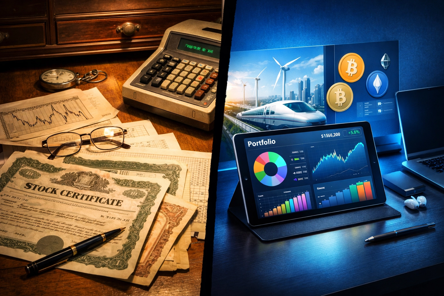 Comparison of traditional 60/40 portfolio approach versus modern 40/30/30 investment strategy