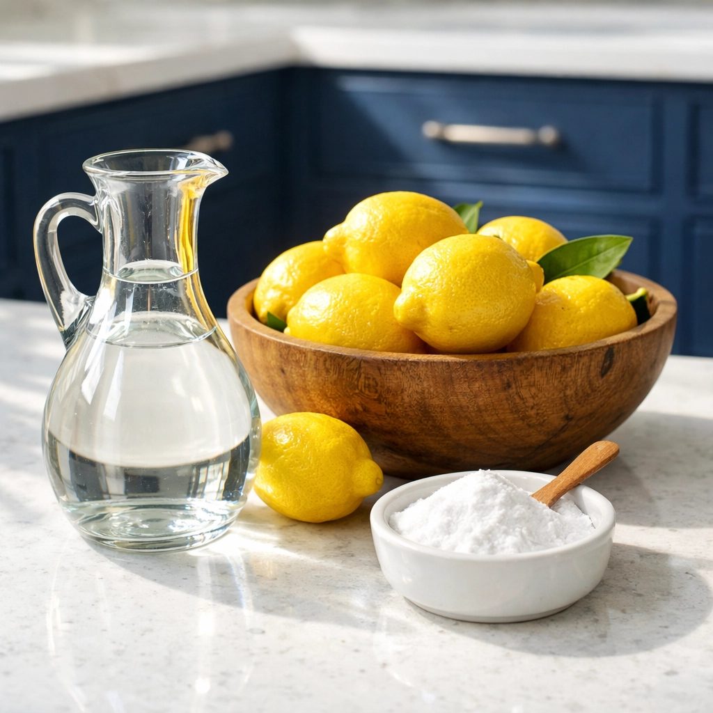 Natural ingredients like lemons and vinegar used for eco-friendly deep cleaning in Sharon homes.