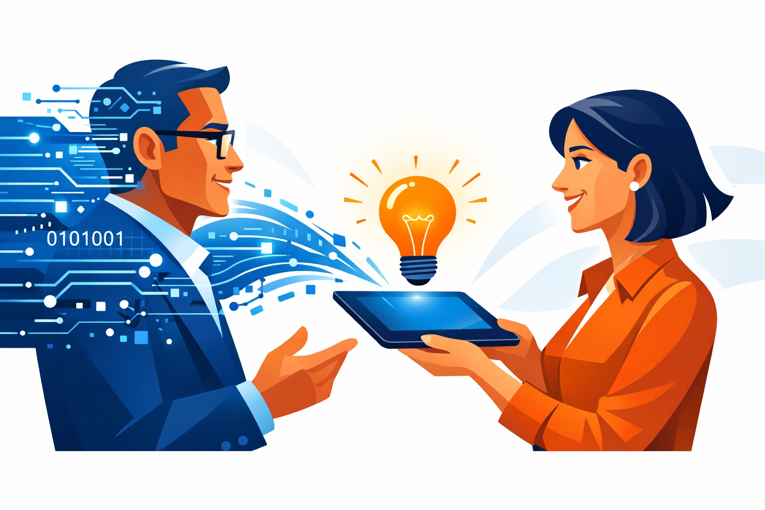 Instructional design professional interviewing a subject matter expert to capture essential product knowledge. Instructional design professional interviewing a subject matter expert to capture essential product knowledge.