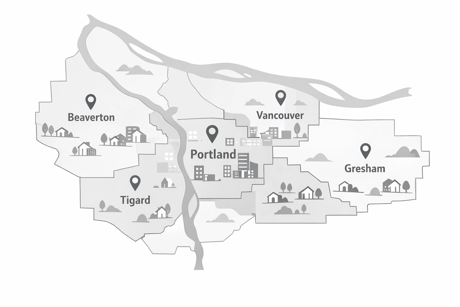 Map of best Portland neighborhoods for multi-generational housing and ADU development