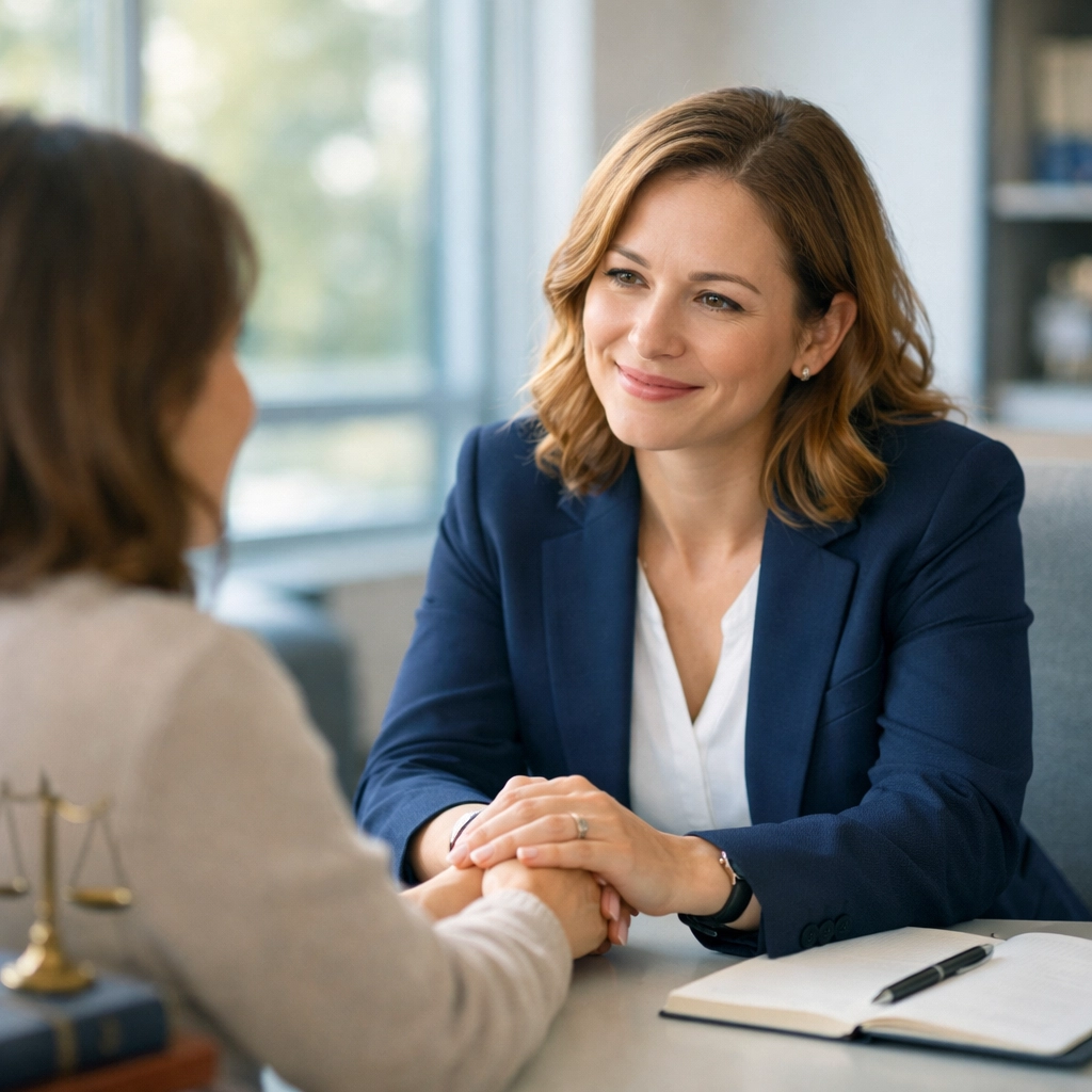 Divorce attorney consulting with client at Coastal Virginia Law office in Hampton Roads